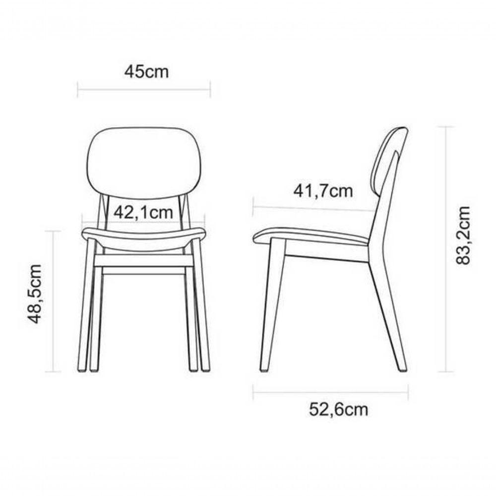 Cadeira De Madeira Tramontina London Sem Braços Com Estofado Preto - 2