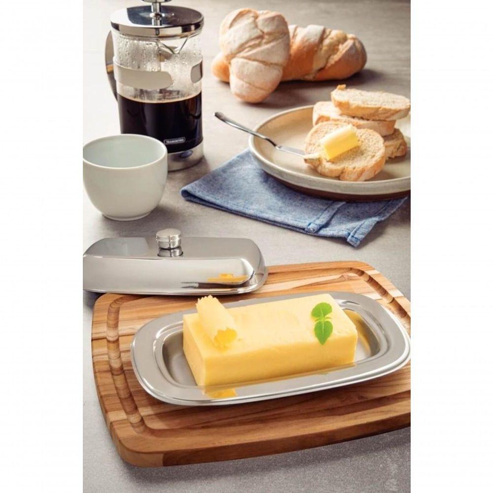 Manteigueira Tramontina Service Retangular Em Aço Inox Com Tampa - 2