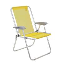 Cadeira De Praia Tramontina Creta Master Em Alumínio Com Assento Amarelo - 1
