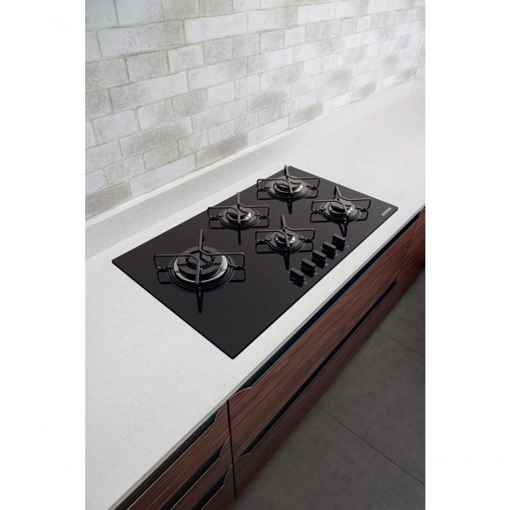 Cooktop A Gás Tramontina Penta Side Plus Vidro Temperado Preto - 5