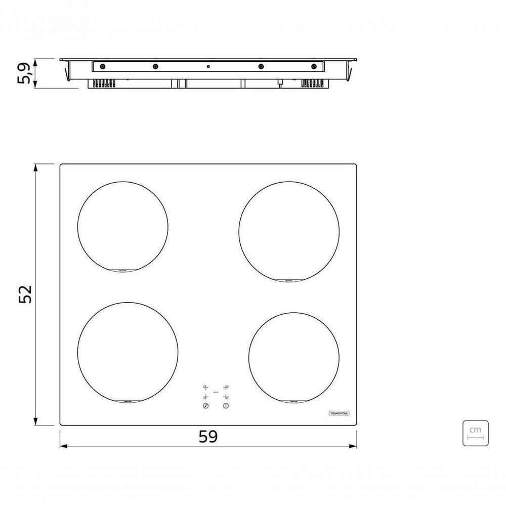 Cooktop Por Indução Tramontina Square Basic 4ei 60 Vitrocerâmico - 2