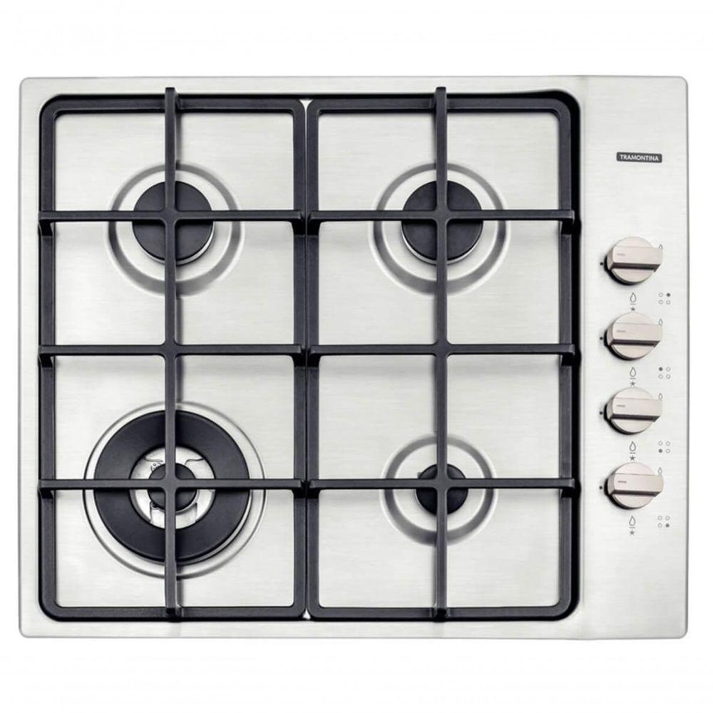 Cooktop A Gás Tramontina Square 4 Gx He 60 Aço Inox - 1