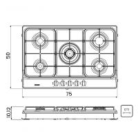 Cooktop A Gás Tramontina Penta Ff 5gx Tri 75 Aço Inox - 5