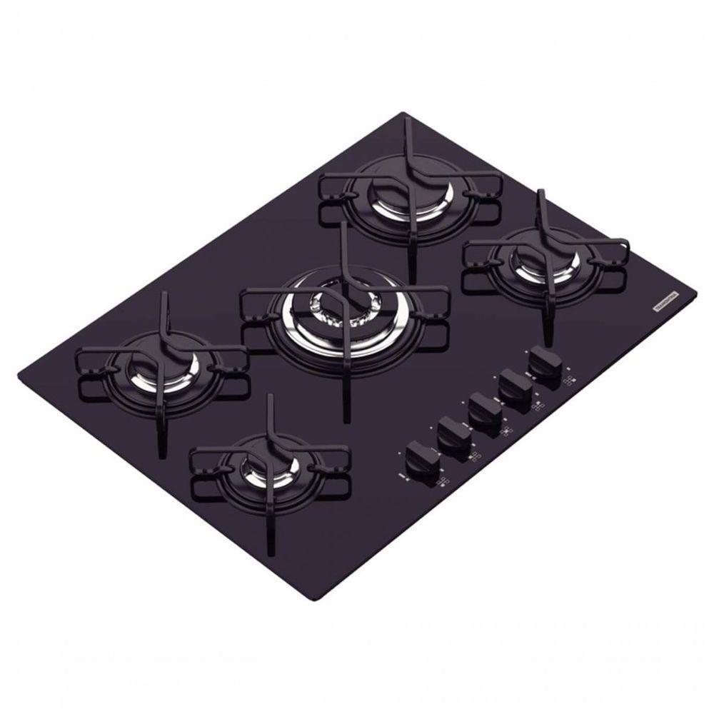 Cooktop A Gás Tramontina Penta B 5gg Tri 70 Em Vidro Temperado Preto - 3