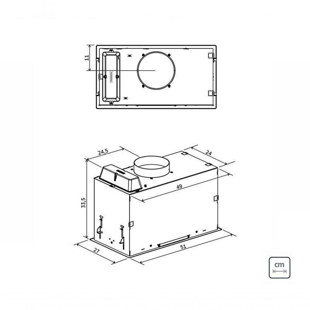 Coifa De Embutir Tramontina Incasso 51cm Aço Inox Com Acabamento Acetinado 220v - 4