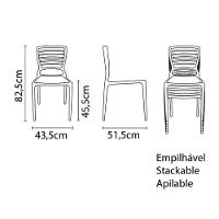 Cadeira Tramontina Sofia Em Fibra De Vidro Vermelho Com Encosto Horizontal - 2