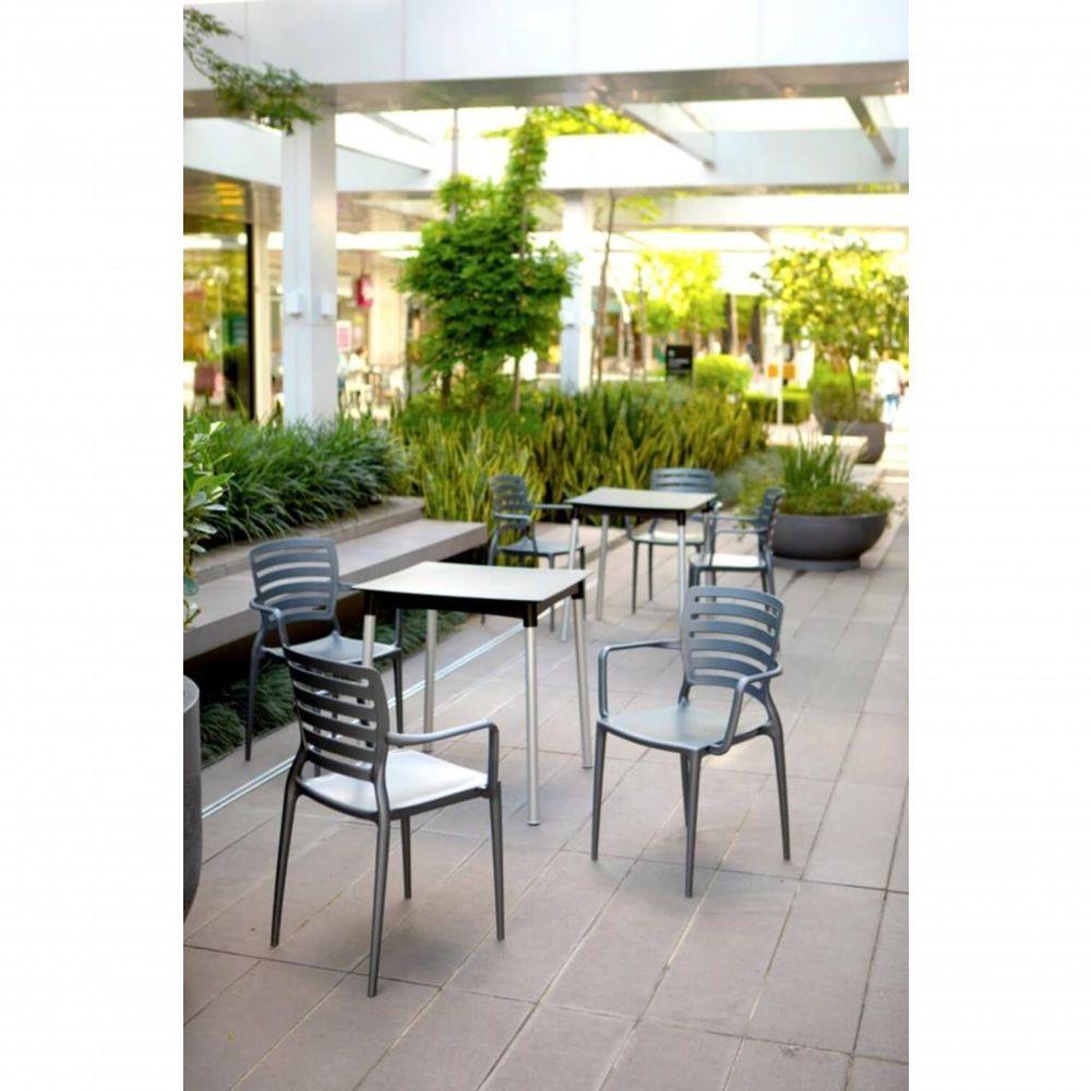 Cadeira Tramontina Sofia Com Encosto Horizontal E Braços Grafite - 2