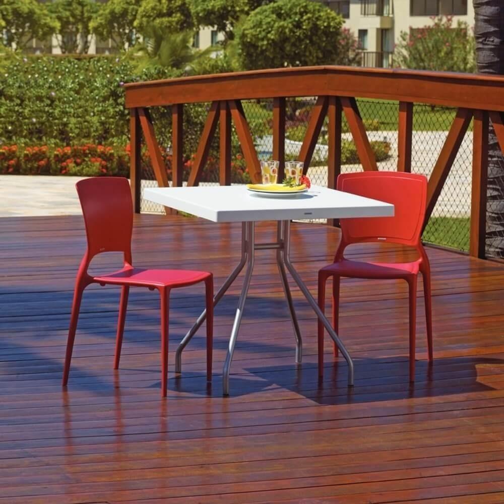 Cadeira Tramontina Sofia Em Fibra De Vidro Laranja Com Encosto Fechado - 2