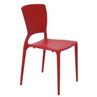 Cadeira Tramontina Sofia Em Fibra De Vidro Laranja Com Encosto Fechado - 1