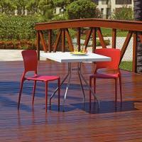 Cadeira Tramontina Sofia Em Fibra De Vidro Laranja Com Encosto Fechado - 2