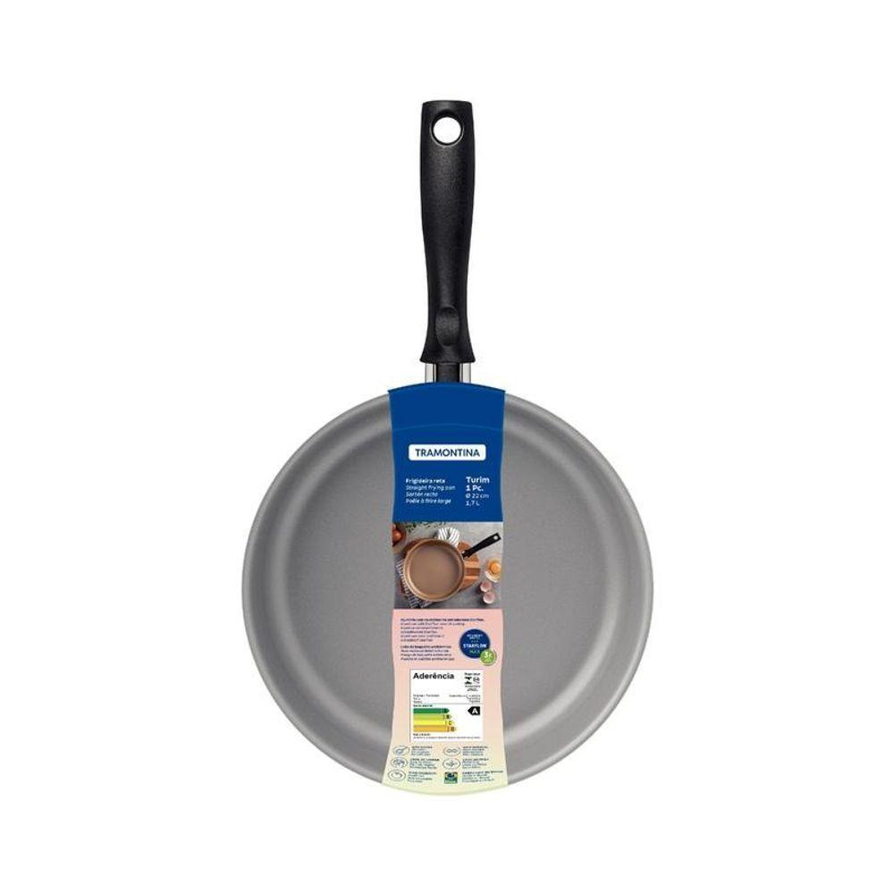 Frigideira Reta Tramontina Turim Alumínio Com Revestimento Antiaderente Cinza 22cm - 4
