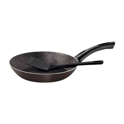Frigideira Tramontina Paris 24cm Em Alumínio E Revestimento Antiaderente Com Espátula De Nylon Chumbo