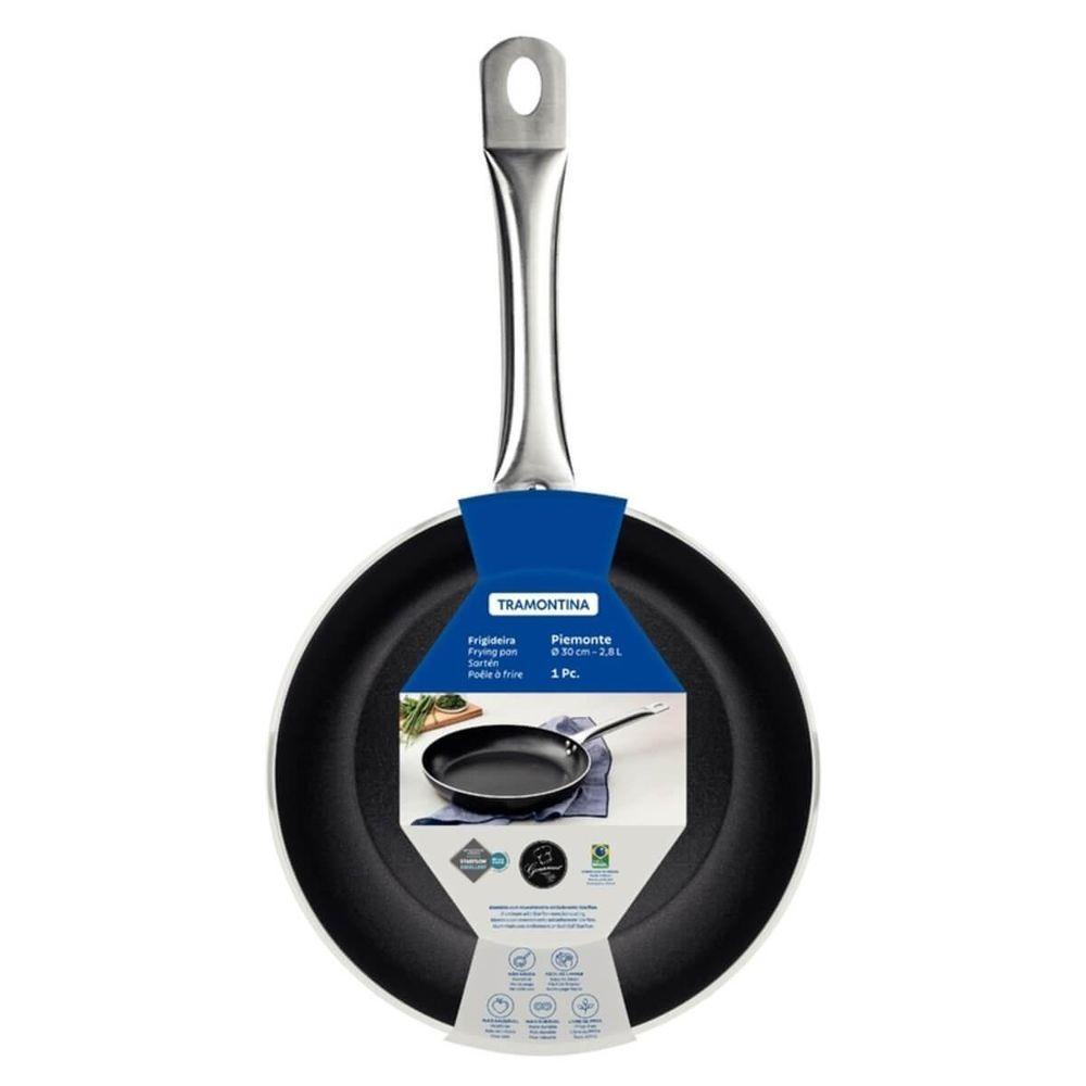 Frigideira Tramontina Piemonte 30cm Em Alumínio E Revestimento Antiaderente Preta - 4