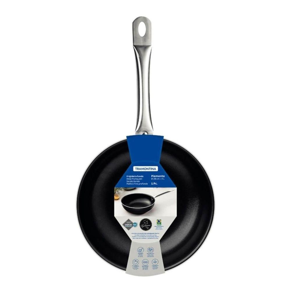 Frigideira Funda Tramontina Piemonte 30cm Em Alumínio E Revestimento Antiaderente Preta - 4