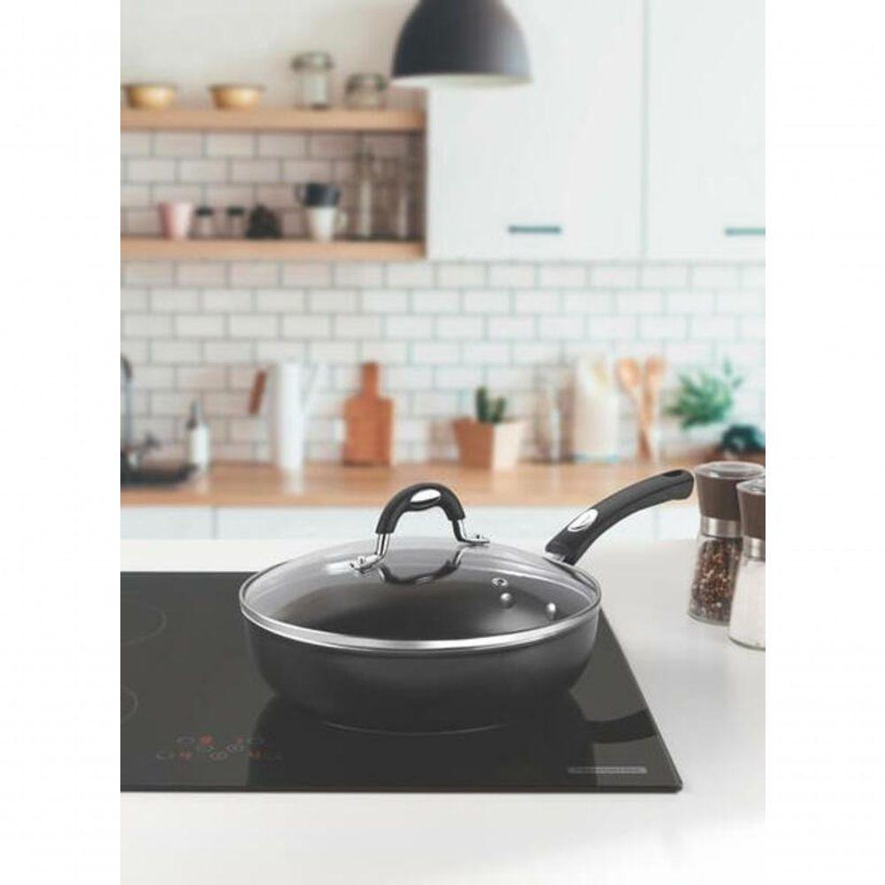 Frigideira Funda Tramontina Mônaco Induction Starflon Premium Preto Com Tampa 24cm - 2