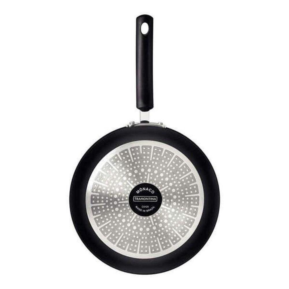 Frigideira Funda Tramontina Mônaco Induction Starflon Premium Preto Com Tampa 24cm - 3