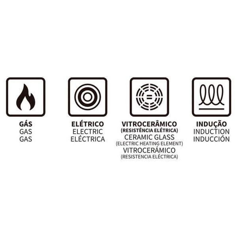 Frigideira Funda Tramontina Mônaco Induction Starflon Premium Preto Com Tampa 24cm - 5