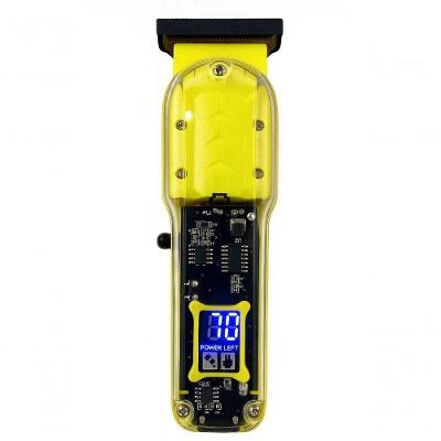 Maquina De Cortar Cabelo Transparente Visor Digital Amarelo
