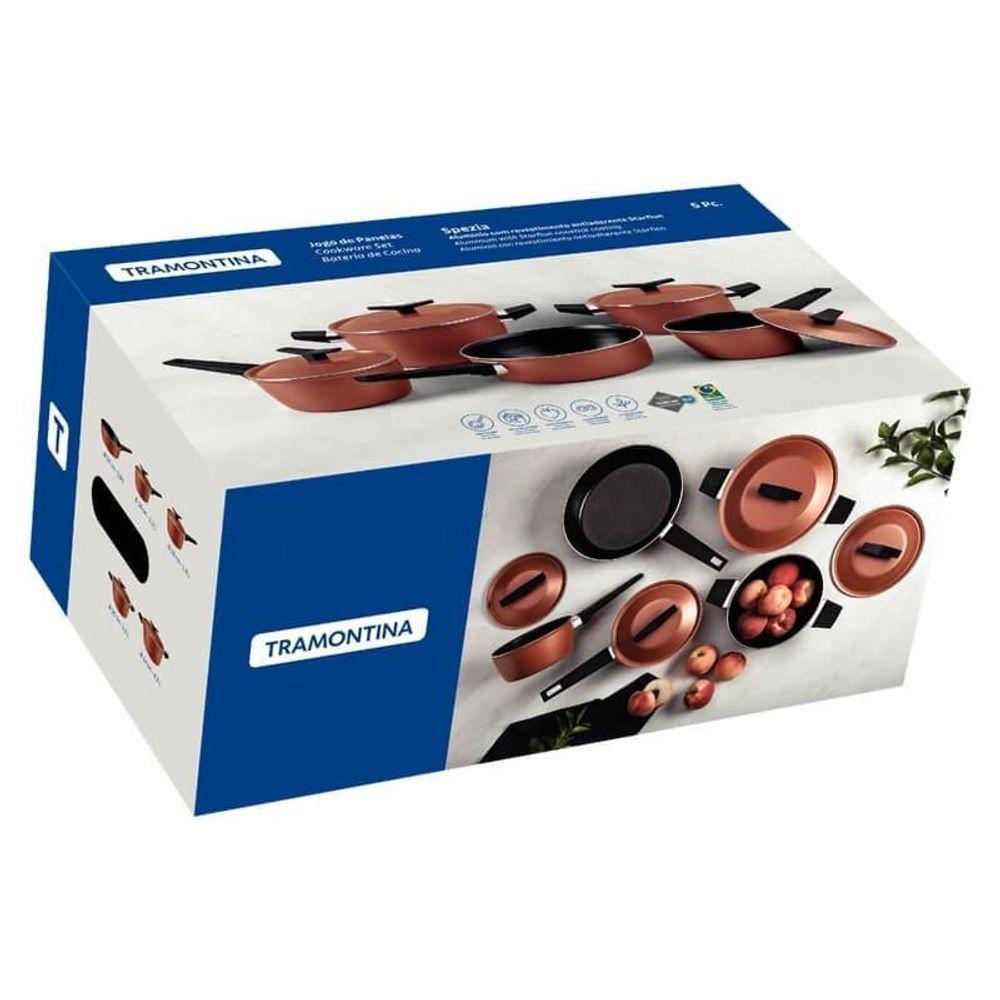 Jogo De Panelas Tramontina Spezia 5 Peças Em Alumínio Com Revestimento Antiaderente Coral - 3