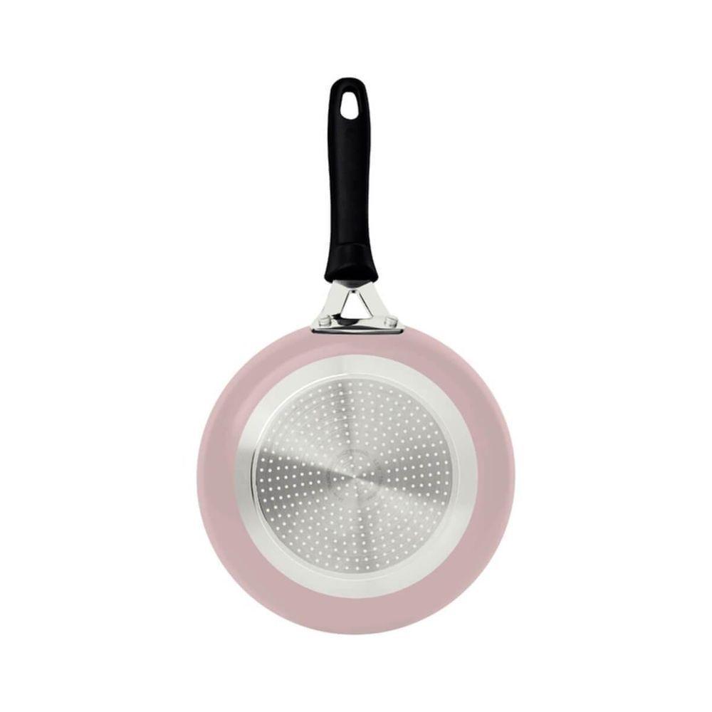 Frigideira Tramontina Tunis Em Alumínio Com Revestimento Externo Rosa Trufado 24cm - 3