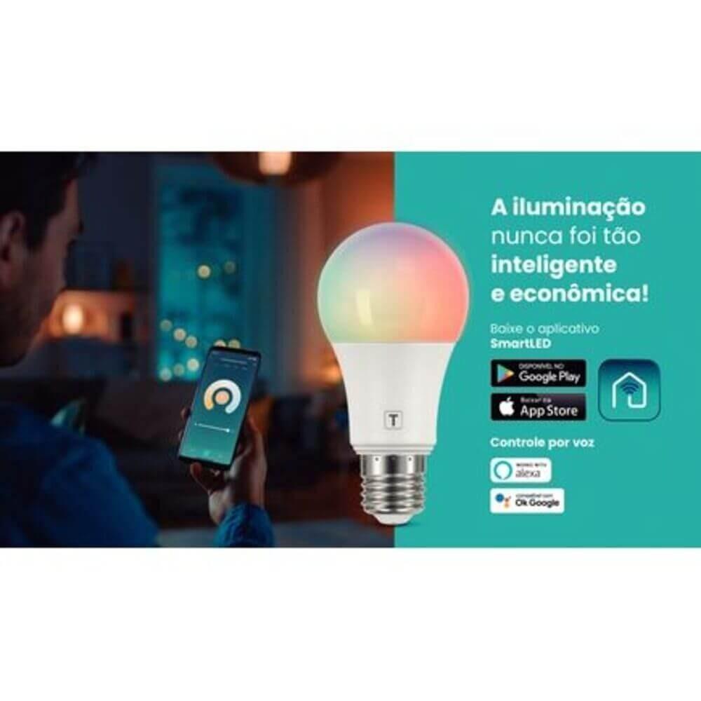 Lâmpada De Led Smart Tramontina Base E27 10 W 806 Lm Bivolt Com 16 Milhões De Cores - 3