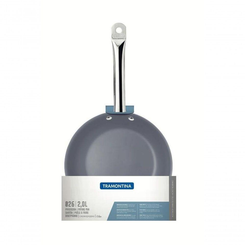 Frigideira Tramontina Rasa Professional Em Aço Inox E Revestimento Cerâmico Grafite 26cm - 3