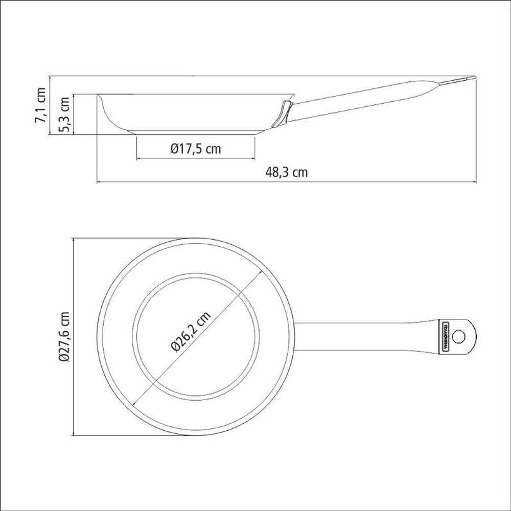 Frigideira Tramontina Rasa Professional Em Aço Inox E Revestimento Antiaderente 26cm - 4
