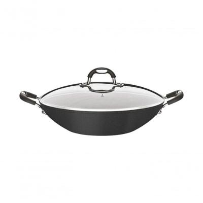 Wok Tramontina Mônaco Induction Em Alumínio Com Revestimento Antiaderente Starflon Premium Preto Com Tampa 32cm