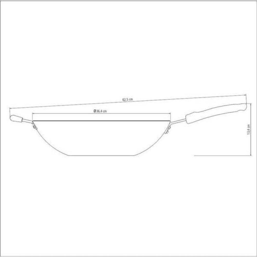 Wok Tramontina Loreto 36cm Antiaderente Com Cabo Vermelho - 1