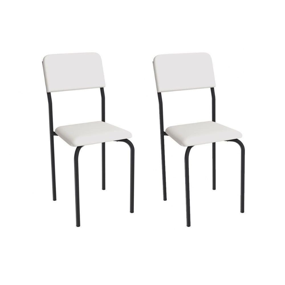Cadeira Sala De Jantar Ibiza 2c133prf Aço Kit 2 Un Preto/ano Branco - Kappesberg - 1