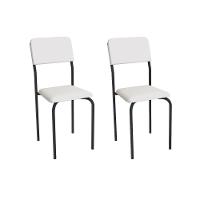 Cadeira Sala De Jantar Ibiza 2c133prf Aço Kit 2 Un Preto/ano Branco - Kappesberg - 1