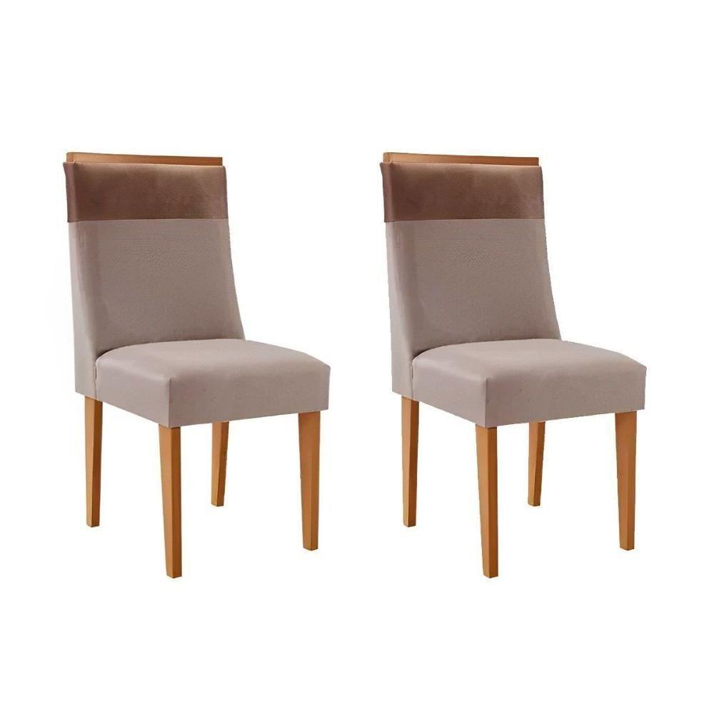 Cadeira Sala De Jantar Jaspe Kit 2 Un Naturalle/linho Capuccino/ano Capuccino - Rufato - 1