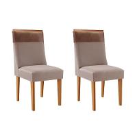 Cadeira Sala De Jantar Jaspe Kit 2 Un Naturalle/linho Capuccino/ano Capuccino - Rufato - 1