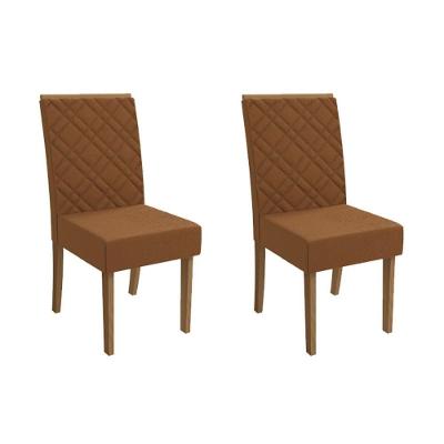 Cadeira Sala De Jantar Gardênia 2cad149 Madeirado Kit 2 Un Canela/boucle Terracota - Kappesberg
