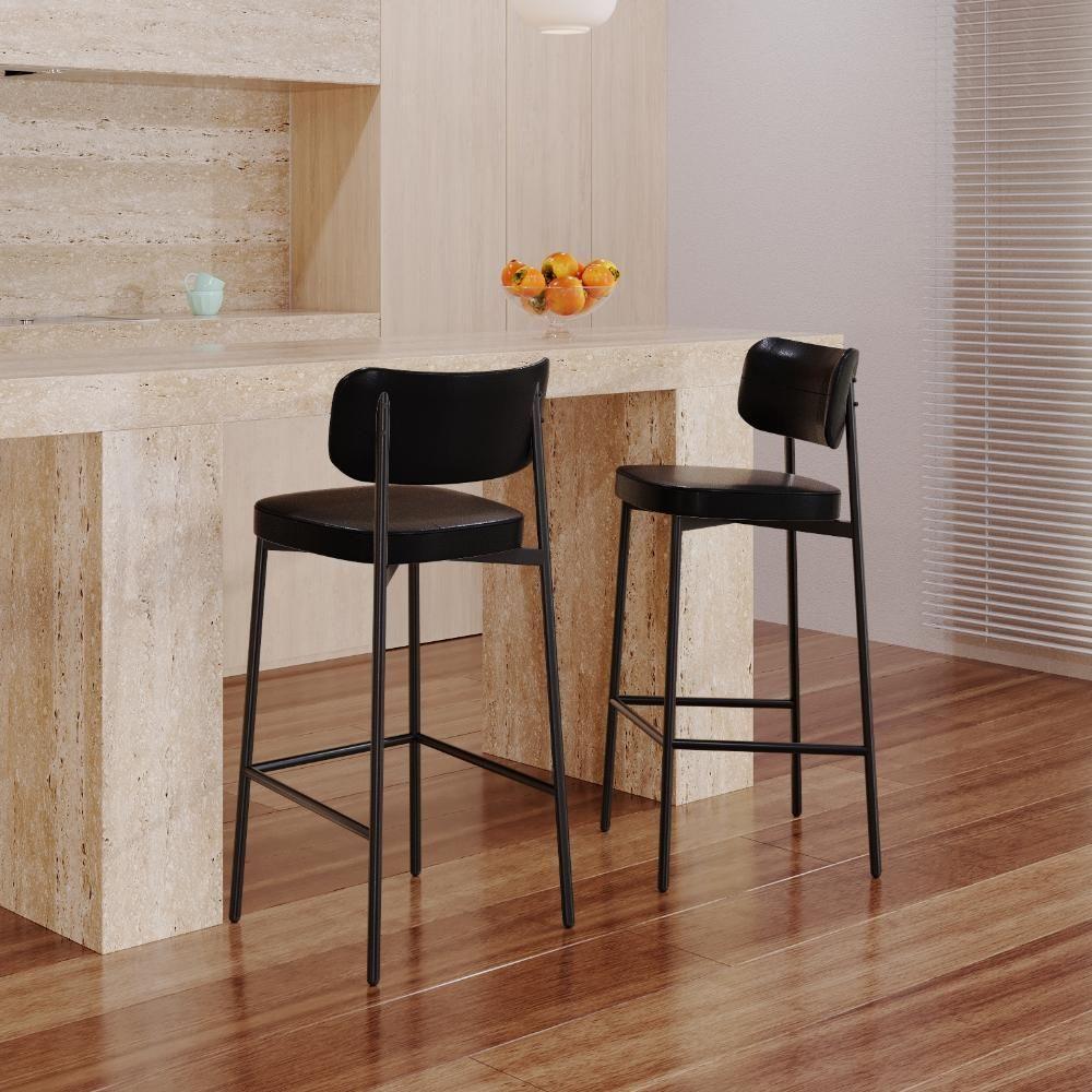 Banqueta Alloa Fixa Com 4 Pés 50 X 44,7 X 103,5 Mm Com 1 Un. Courino Preto - 2