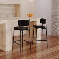 Banqueta Alloa Fixa Com 4 Pés 50 X 44,7 X 103,5 Mm Com 1 Un. Courino Preto - 2