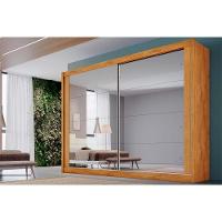 Guarda Roupa 2 Portas C/ Espelho E 4 Gavetas Creta Flex Peroba/peroba Ou Off White - Europa - 1