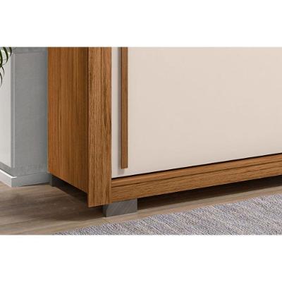 Guarda Roupa Casal Praticus Lux 2 Portas de Correr 4 Gavetas Freijo-Off White Caemmun