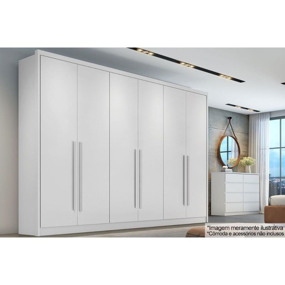 Guarda Roupa Casal 6 Portas E 6 Gavetas Robust/livorno Plus Neve - Novo Horizonte - 1