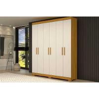 Guarda Roupa Casal 6 Portas E 2 Gavetas Lana Cinamomo/off White - Acp - 1