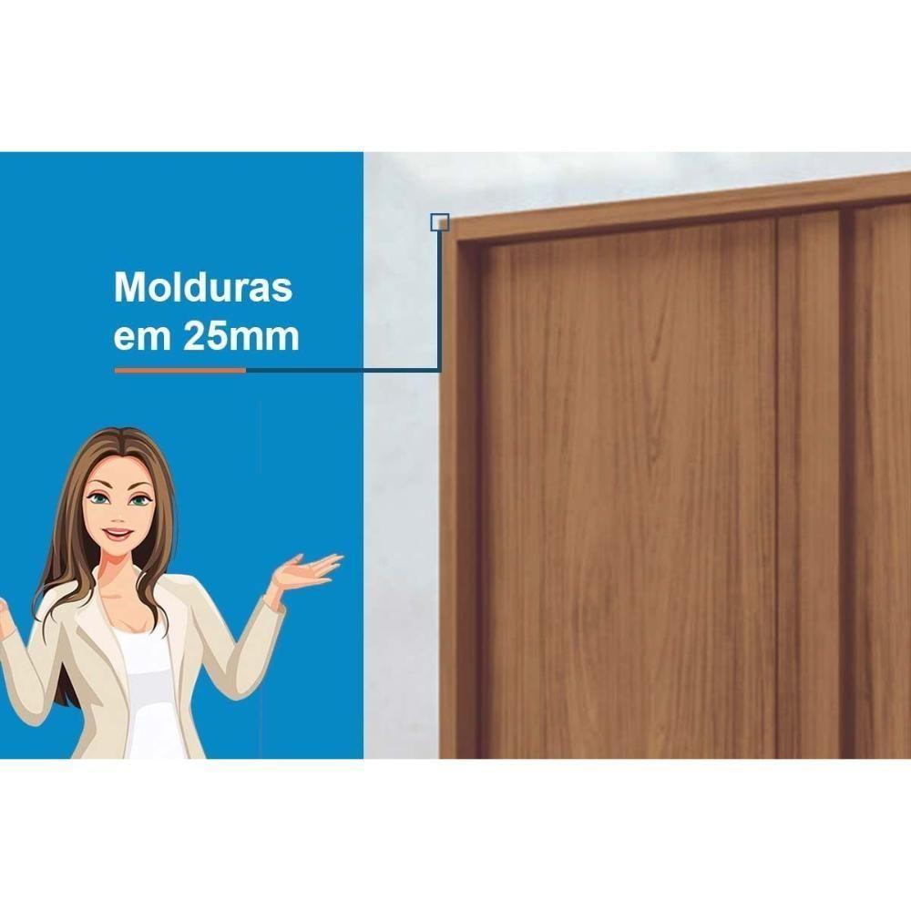 Guarda Roupa Casal 6 Portas (2 C/ Espelho) E 4 Gavetas C/ Pés Coimbra Jatoba/areia - Santos Andirá - 4