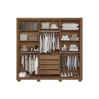 Guarda Roupa Casal 6 Portas (2 C/ Espelho) E 4 Gavetas C/ Pés Coimbra Jatoba/areia - Santos Andirá - 6