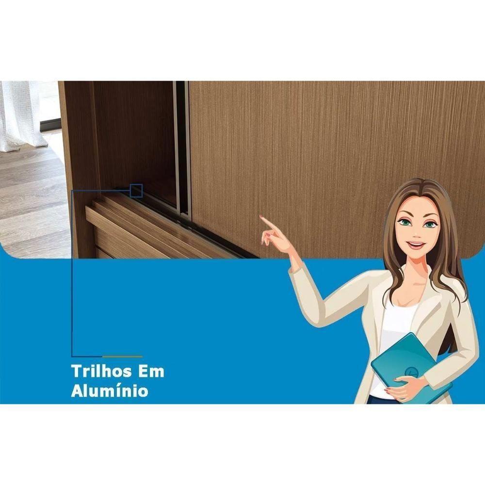 Guarda Roupa Solteiro 2 Portas De Correr E 4 Gavetas C/ Pés Democrata Jatoba Ou Jatoba Areia - Flex - Santos Andirá - 5