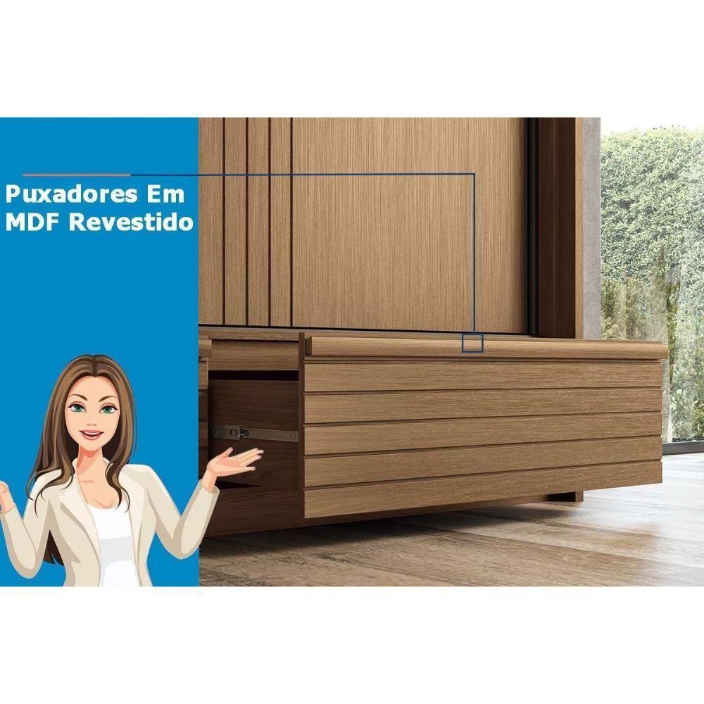 Guarda Roupa Solteiro 2 Portas De Correr E 4 Gavetas C/ Pés Democrata Jatoba Ou Jatoba Areia - Flex - Santos Andirá - 6