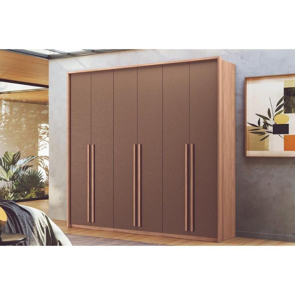 Guarda Roupa Casal 6 Portas E 4 Gavetas Genova Wood/terracota - Santos Andirá - 1