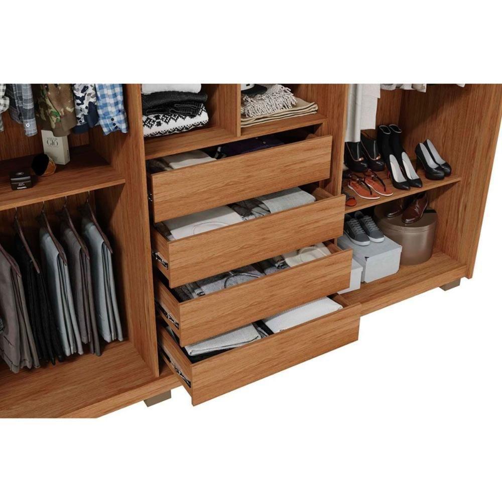 Guarda Roupa Casal 6 Portas E 4 Gavetas Mozart Branco Fosco - Caemmun - 3