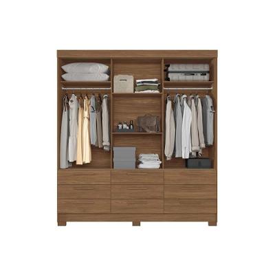 Guarda Roupa Casal Morretes 3.9 3 Portas de Correr 9 Gavetas Blush Jatobá Santos Andirá