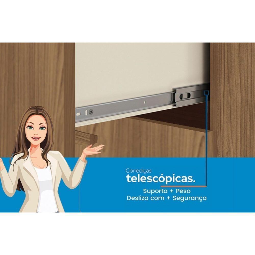 Guarda Roupa Casal 8 Portas E 4 Gavetas C/ Pés Curitiba 8.4 Jatoba/areia - Santos Andirá - 3