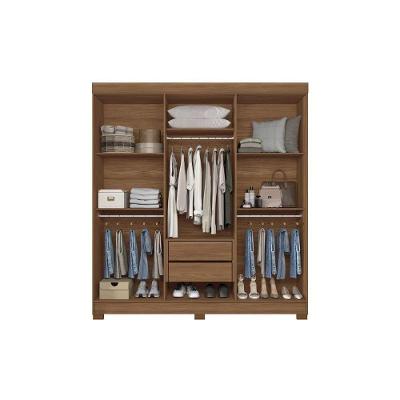 Guarda Roupa Casal 6 Portas de Bater 2 Gavetas Jatoba-areia
