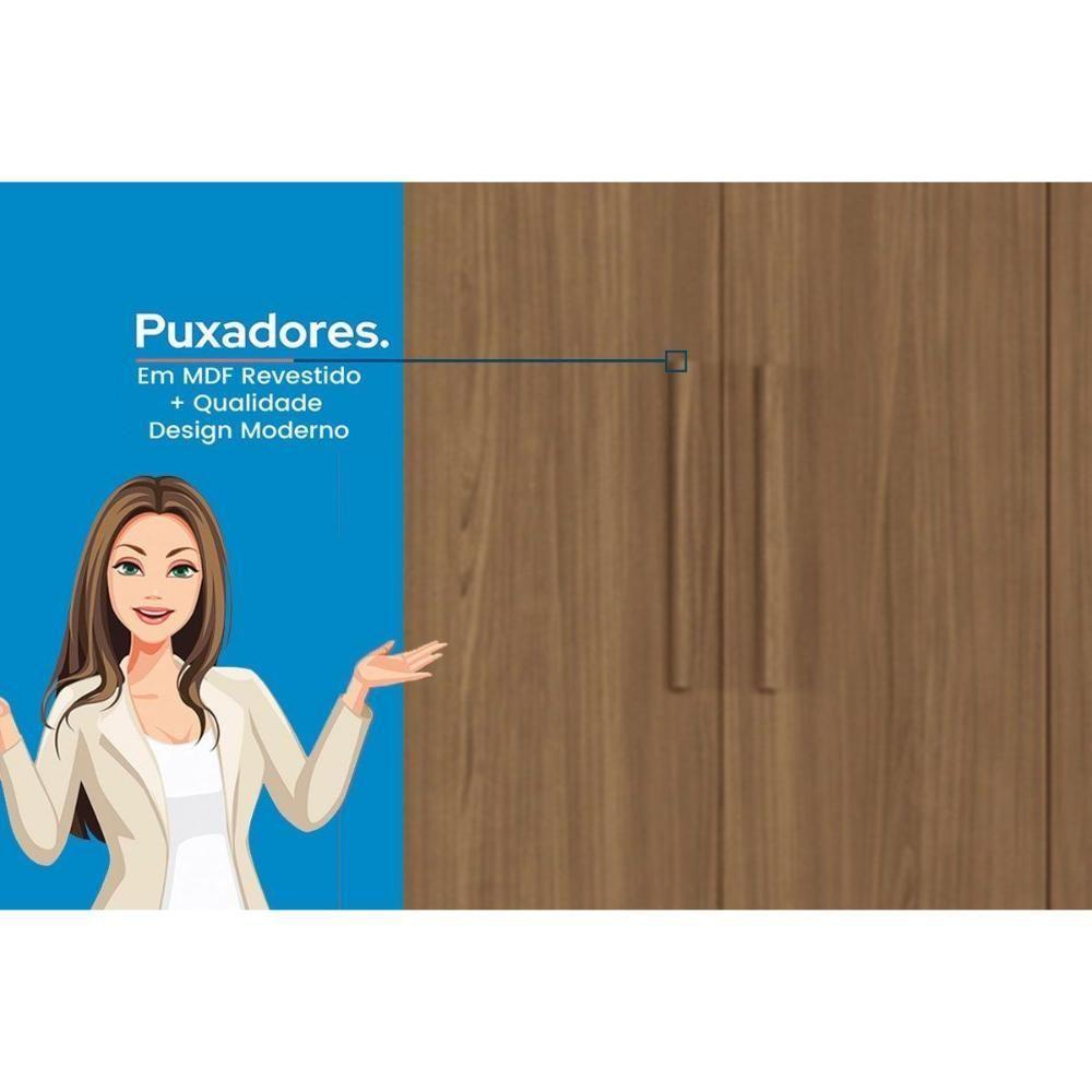 Guarda Roupa Casal 8 Portas (2 C/ Espelho) E 4 Gavetas C/ Pés Curitiba 8.4 Jatoba/areia - Santos Andirá - 2